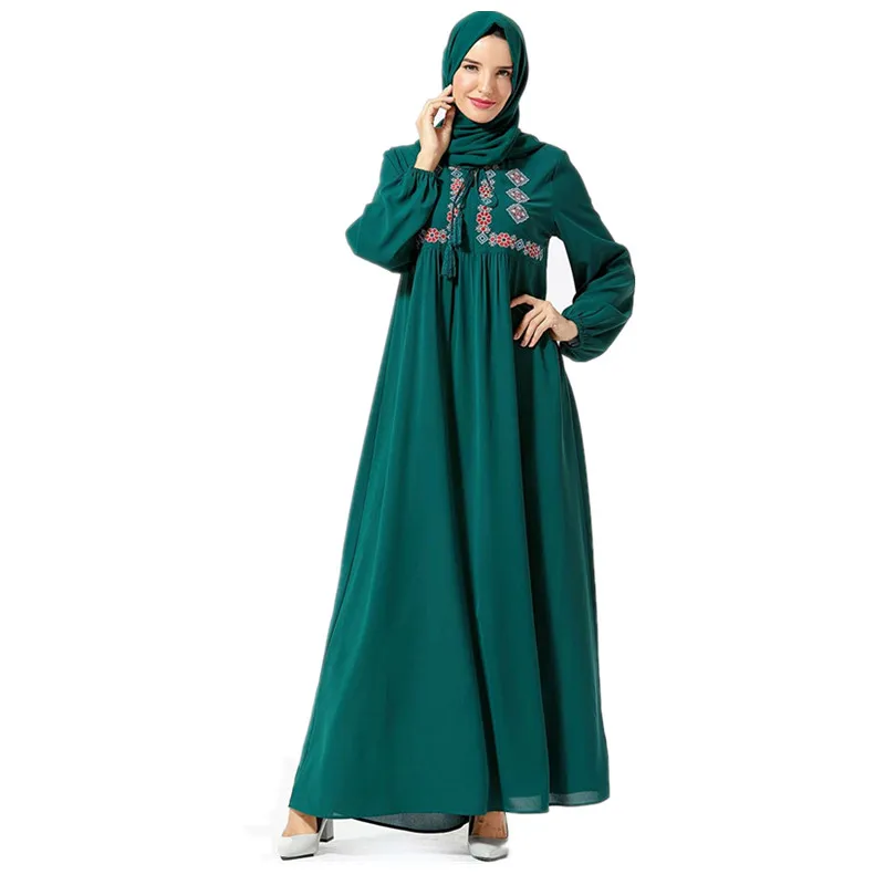 Abaya Fashion Muslim Woman Maxi Turkish Clothes Dresses For Arabic Women Muslim Dress 2020 Pakistan Burka Women-burqa (No Scarf)