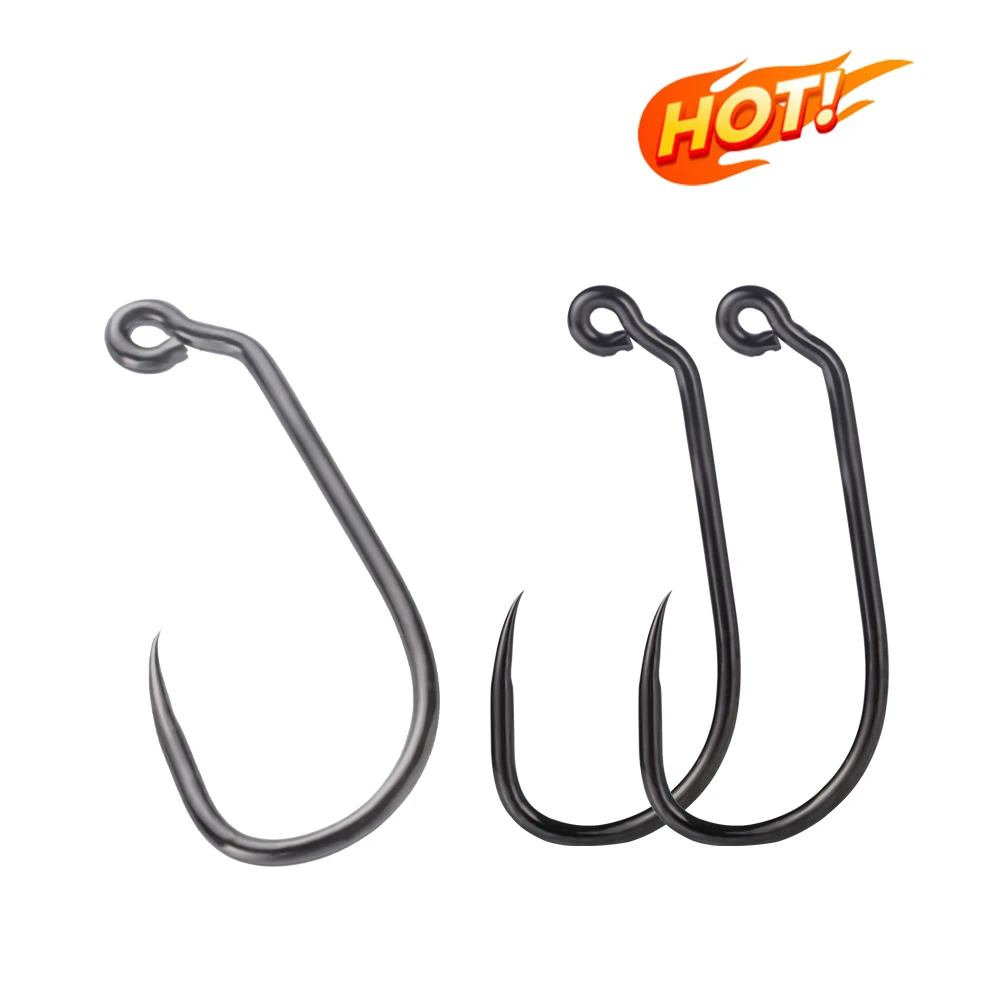 Wholesale Carbon Steel Barbless down Eye Fly Tying Jig Hook Fly Fishing Hooks #1-#10 for Lure Fishing of Bass Trout in Saltwater