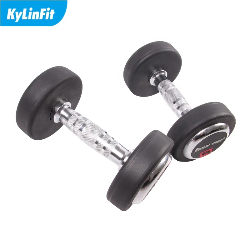 Deluxe Weight Lifting Solid Rubber Or Pu Iron Urethane Coated Dumbbell