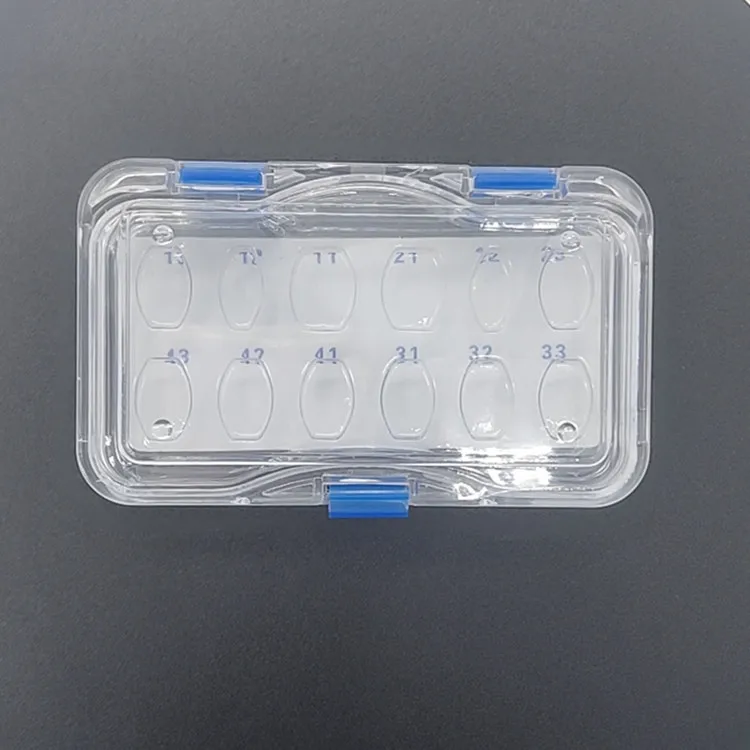 Big stocks Plastic Clear  Elastic Dental Veneer Membrane Box for 12pcs Veneer Packing