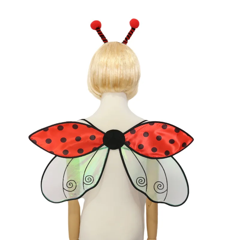 New Halloween holiday party masquerade ball Costume as an insect wing Ladybug bee wings 2-piece set