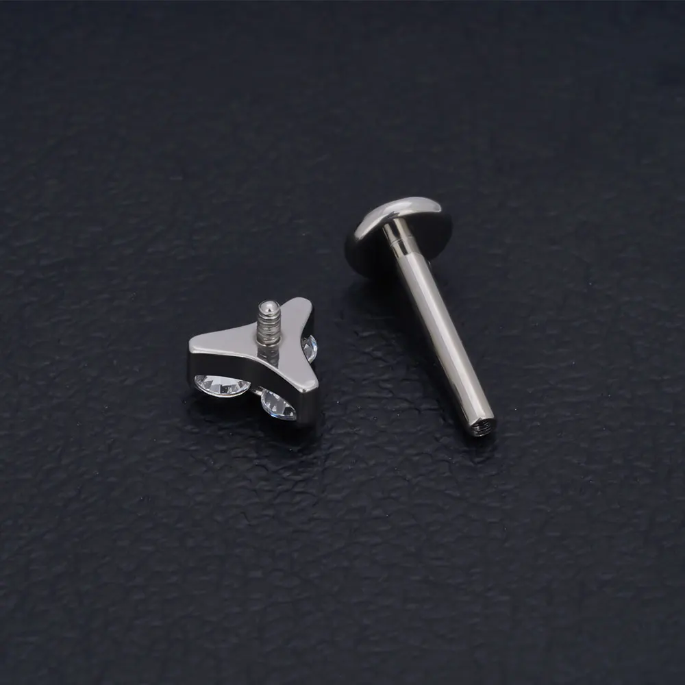 16G Ear Stud Base G23 Titanium For Labret Lip Piercing Ring Earrings Base Lip Piercing Accessory Thread Nose Stud Body Jewelry