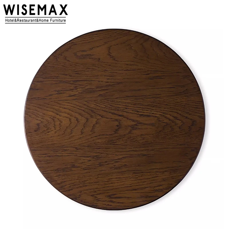 WISEMAX FURNITURE American retro style home coffee table set solid oak wood frame cylinder shaped sofa side table for livingroom