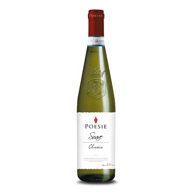 Italian white wine - Soave Classico DOC - Poesie - glass bottle 0,75l - Color: Straw yellow - Palate: Pleasant and balanced