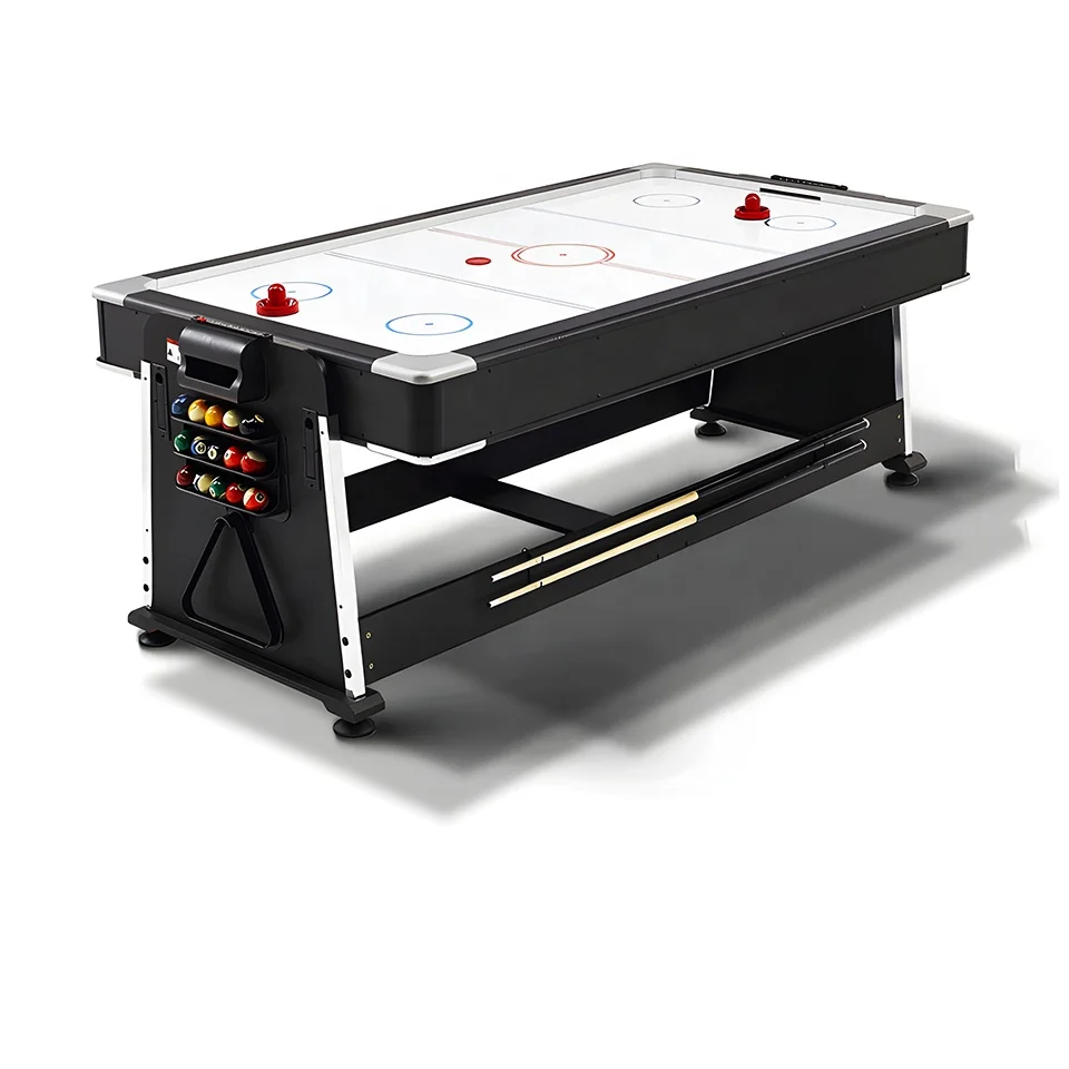 4 in 1 Convertible Multi Game 7ft Billiard Pool Table With Air Hockey Table Tennis and Dining Top