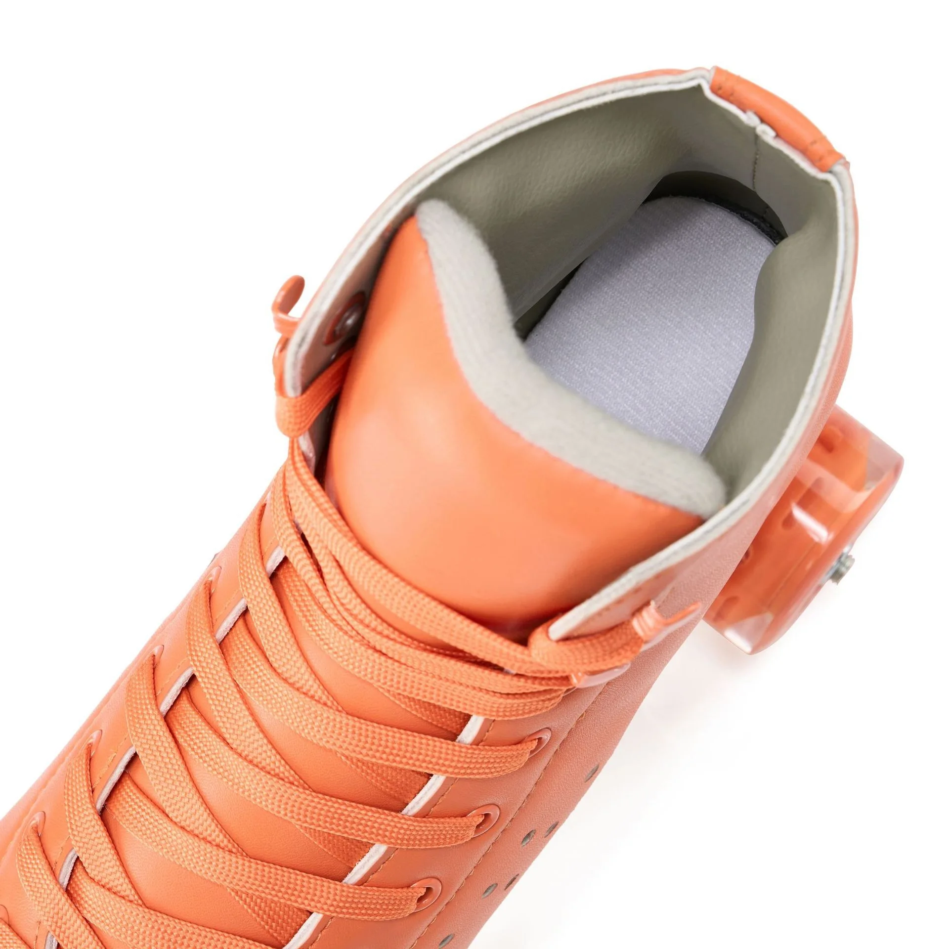 Professional 4 PU Wheels Adult Woman Rental Boot Quad Roller Skates Made of Microfiber Leather