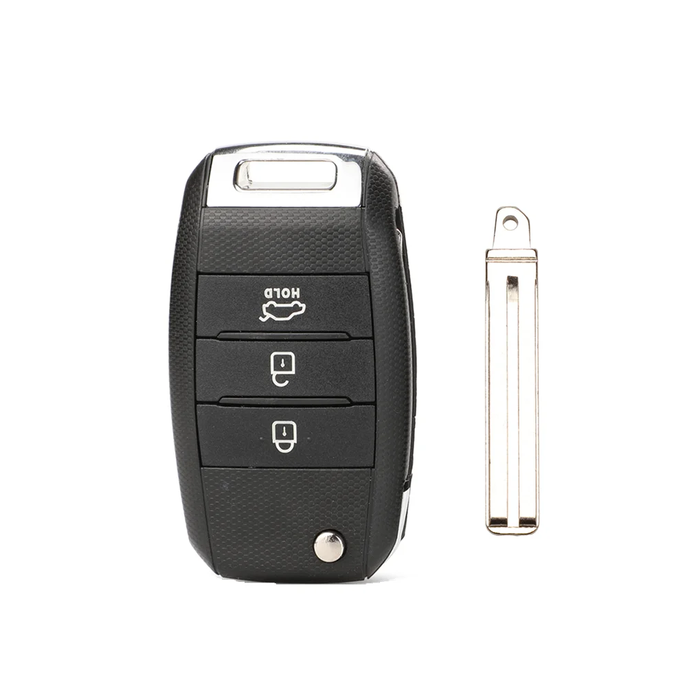 3Button Flip Remote Car Key Shell For Kia Carens Ceed Rio Sportage Optima Sorento Cerato Soul Forte Seltos Fob Housing
