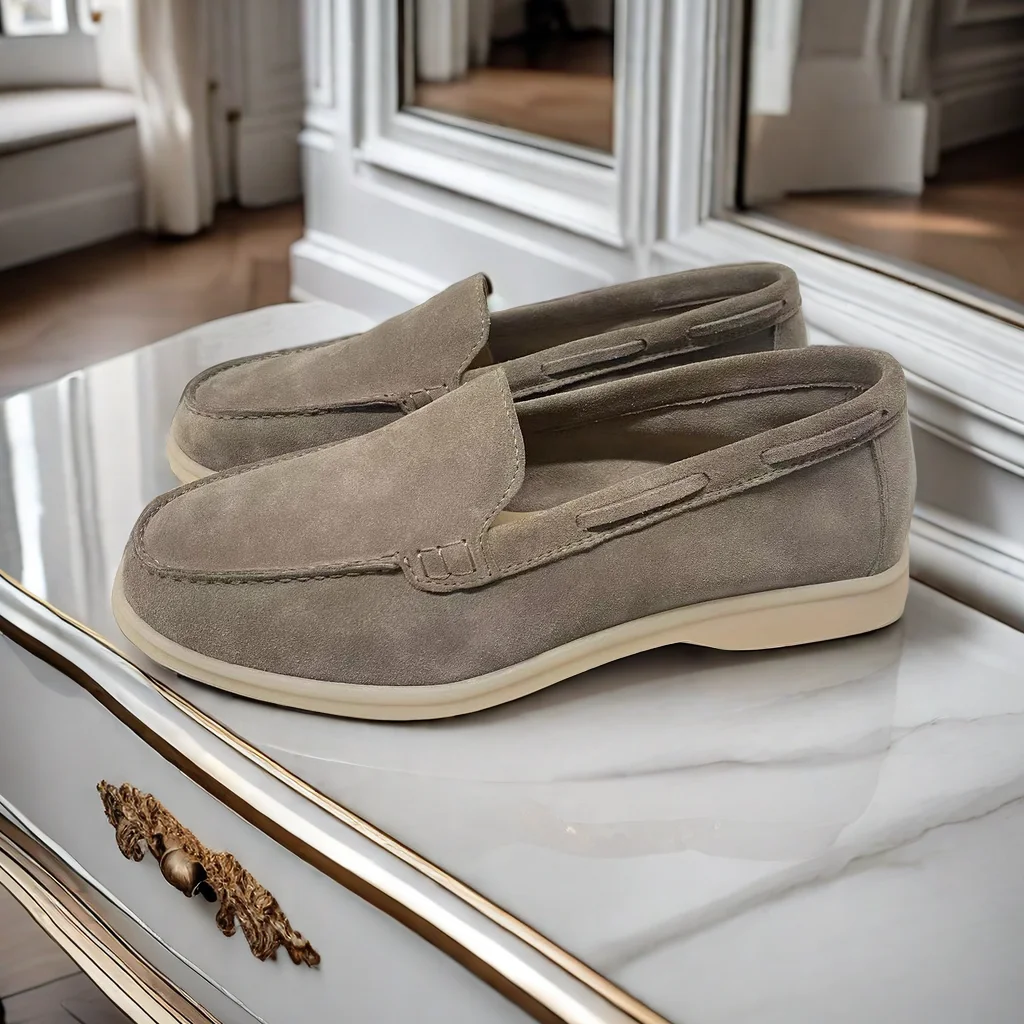 Plus size Mens Women summer walk loafers Shoes Cow Suede Genuine Leather office man flat casual Chaussure Customize logo factory