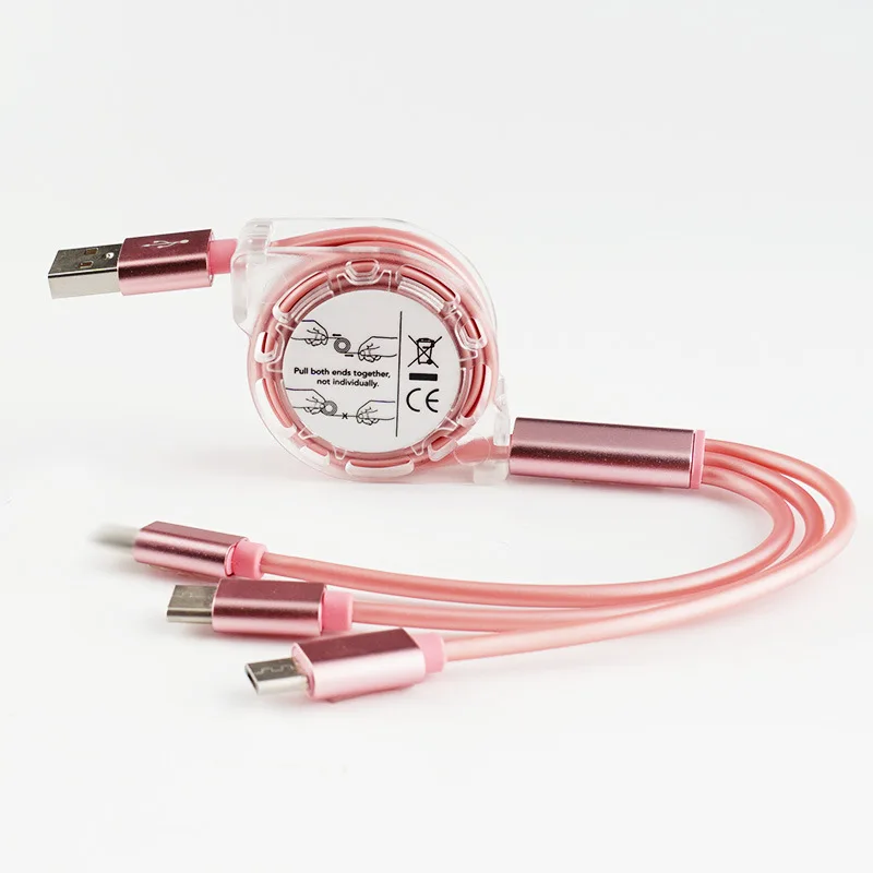  Быстрая зарядка 3 в 1 Выдвижной usb-кабель 3-в-1 все одном Мульти зарядный кабель для передачи данных