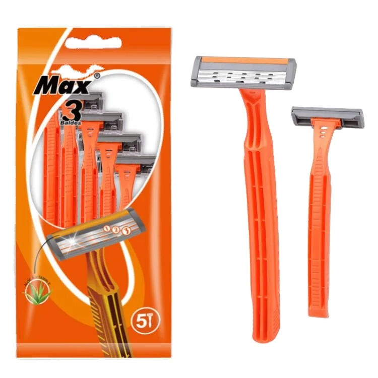 Economic 5 piece Disposable Safety 3 Blade Razor