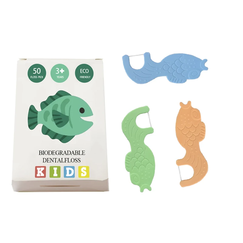 Bulk Personalized Eco Friendly Flosser Vegan Silk Tooth Nylon Dental Floss Pick For Kids