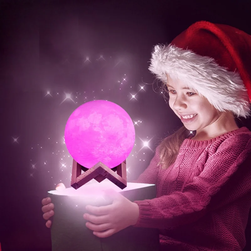 High Quality Luna LED Night Light Lampara Moon 3D LED Moon Light