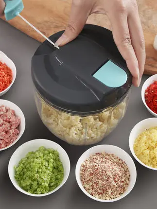 Weekly best selling easy to operate magic chopper manual hand cooking tools pull chopper food chopper kitchen accessories