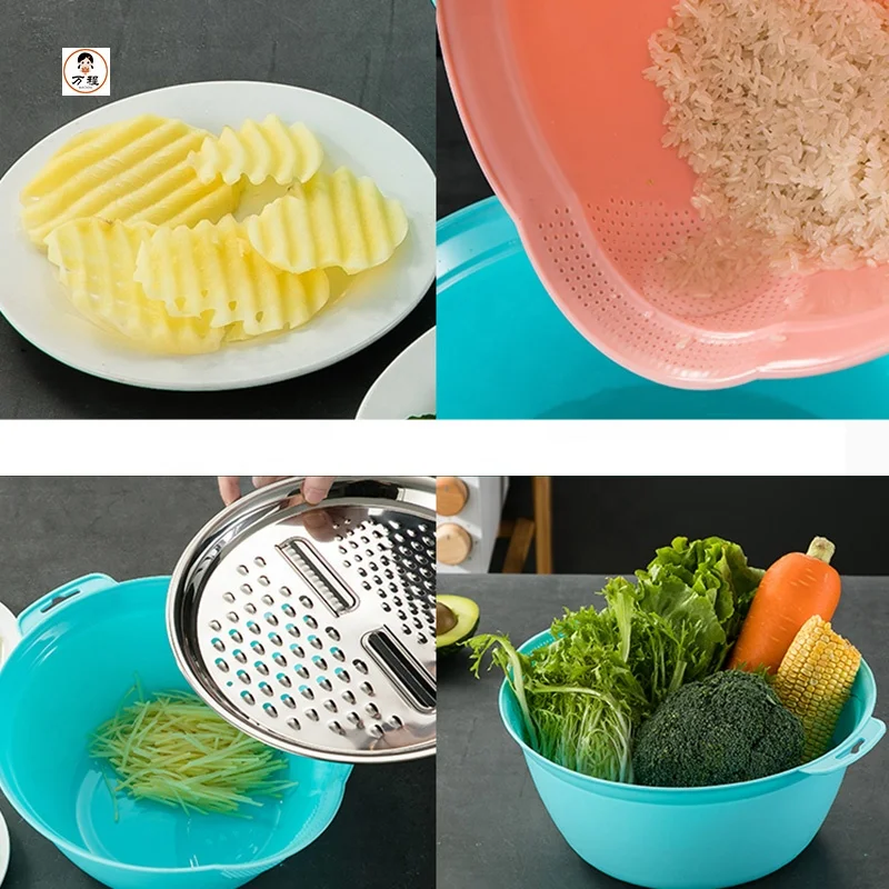 
Two-Piece Suit Stainless Steel Rice Washing Basin Household Kitchen Multi-Function Basin Set 