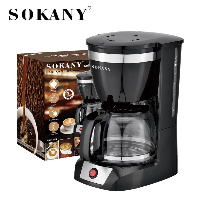 SOKANY-108S8 Cup 10 Cup Kahve Makinesi Automatic Tea and Drip Coffee Maker Machine With Digital