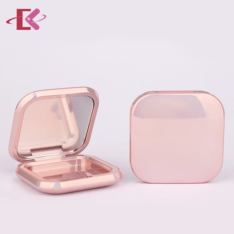
High quality cosmetics powder case square design empty blush compact powder container 