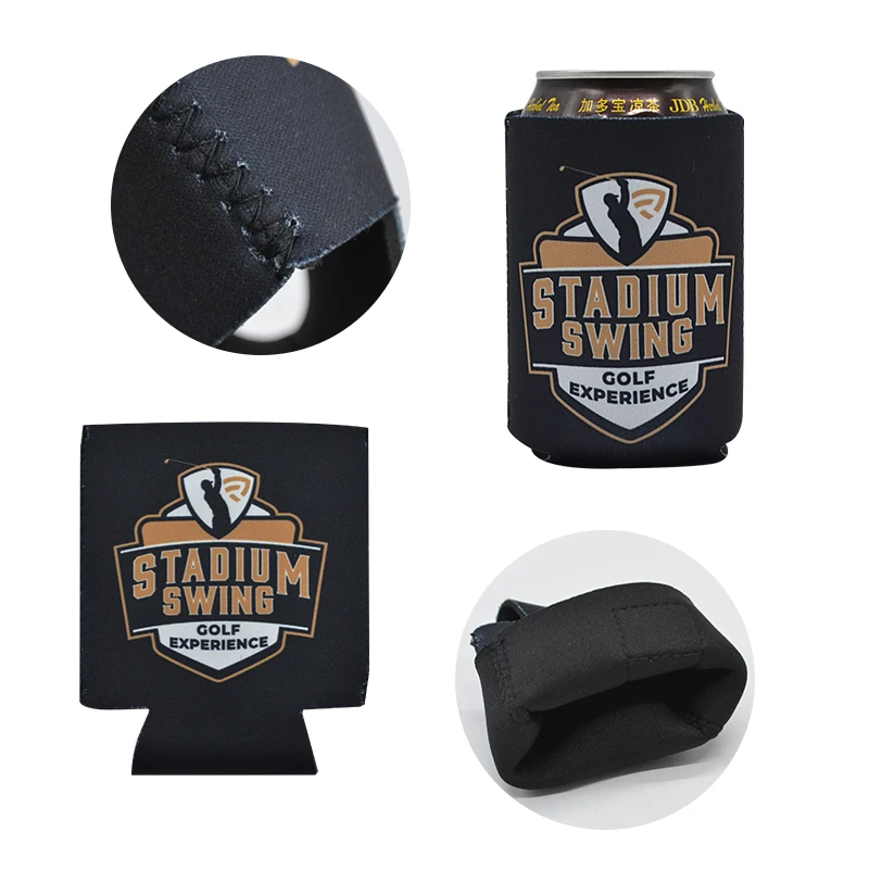 Wholesale 12oz Black Neoprene Drink Beer Bottle Magnetic Coozies Stubby Holder Can Cooler Cover Sleeve with Strong Magnet
