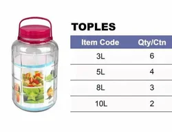 8L square strip glass wine jar with plastic screw  lid