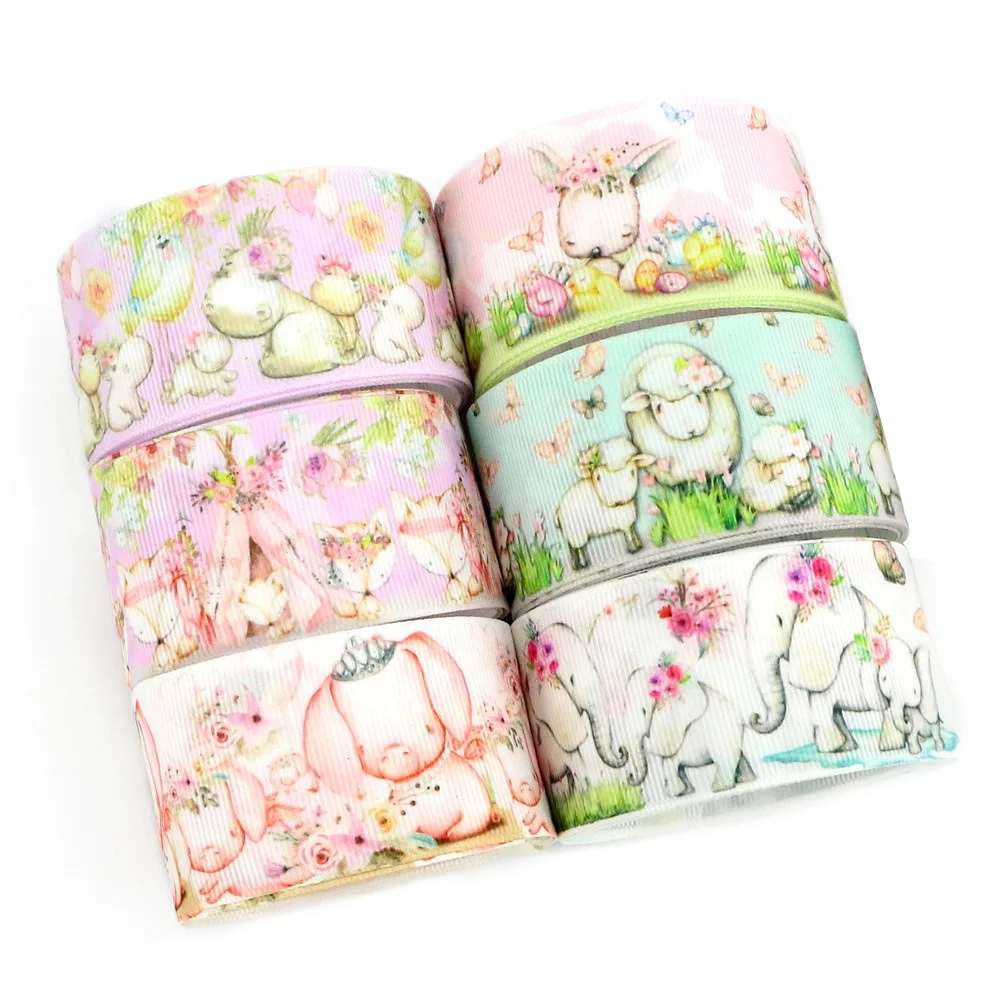 3 Inch New Style Custom  Colorful Printed Thermal Transfer Grosgrain Ribbon