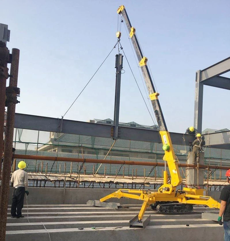 SuiZhong Spider Crane Can Enter Elevator Crawler Type Remote Control Mobile Retractable Roof Light Rubber Crawler Spider Crane