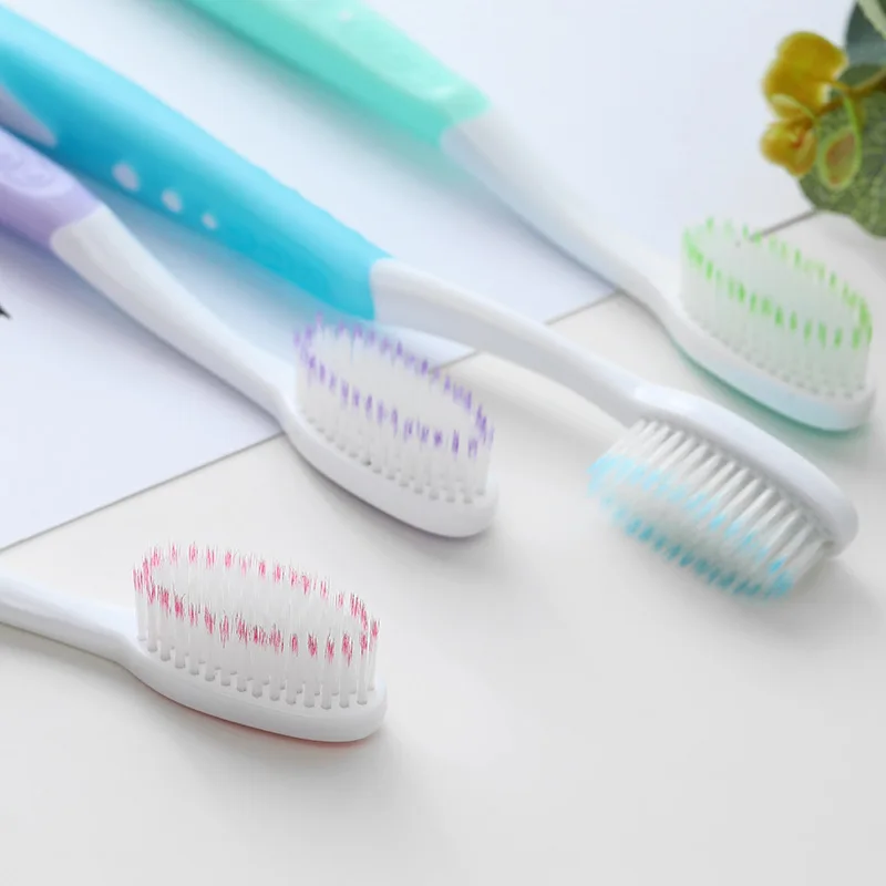 2024 adult toothbrush deep clean 12pcs/box branded toothbrush bamboo with customized logo colorful toothbrush