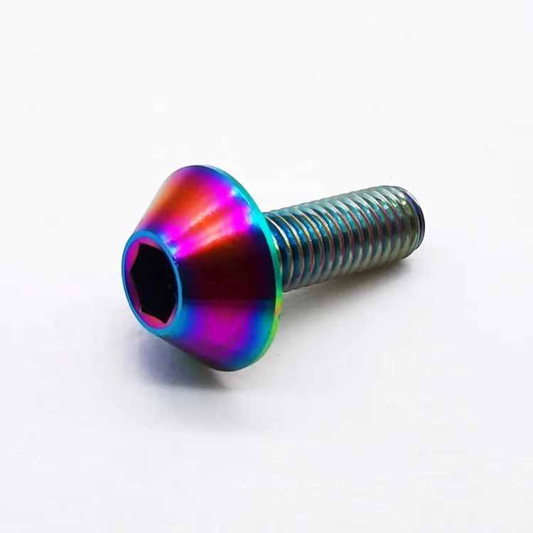 Motorcycle disc brake plate titanium M6  M8  umbrella head screw