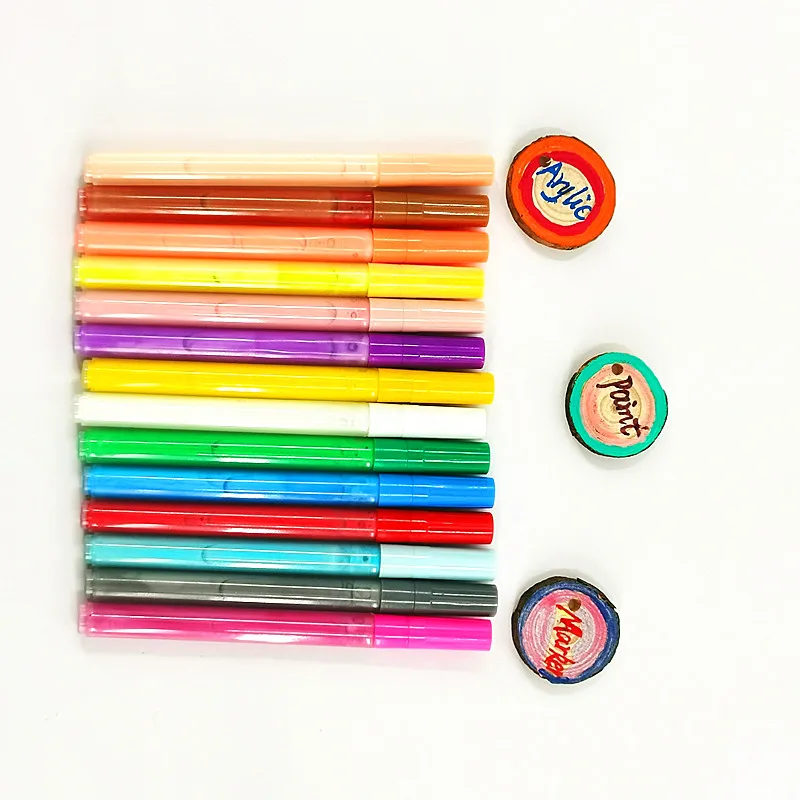 12PCS water-based Ink Medium point Permanent waterproof Acrylic Paint Markers For DIY Rock painting