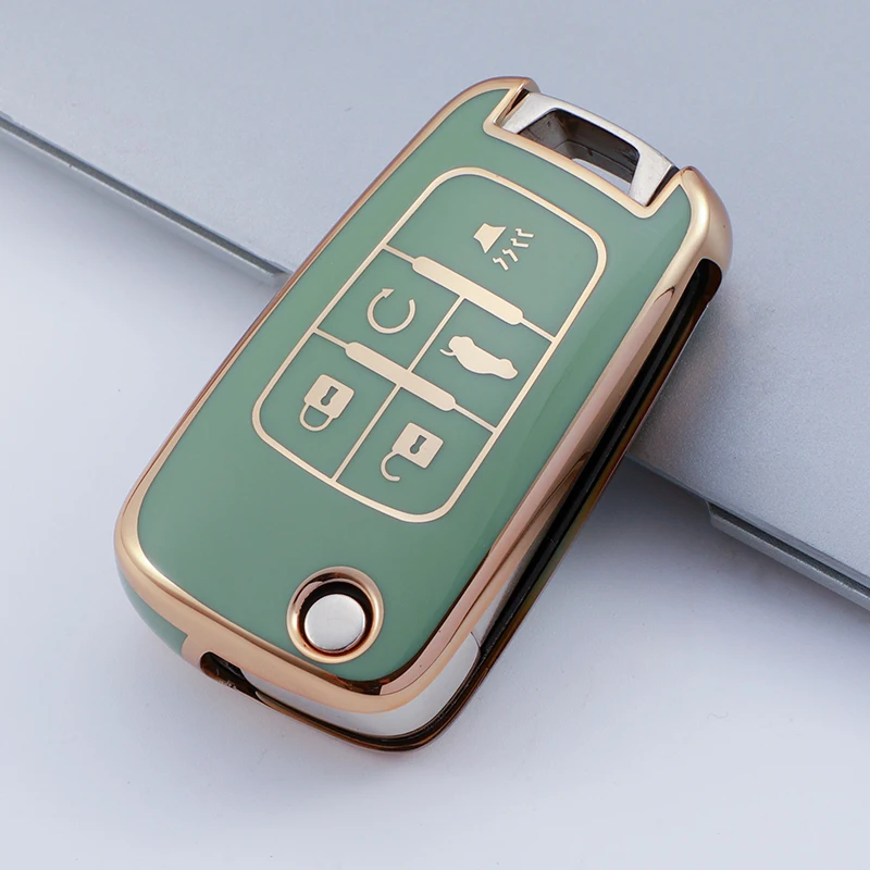 Car Flip Key Fob Case Key Cover for Chevrolet Equinox Volt Cruze Impala Camaro Garna Yakista AVEO Impala GMC Terrain Keychain