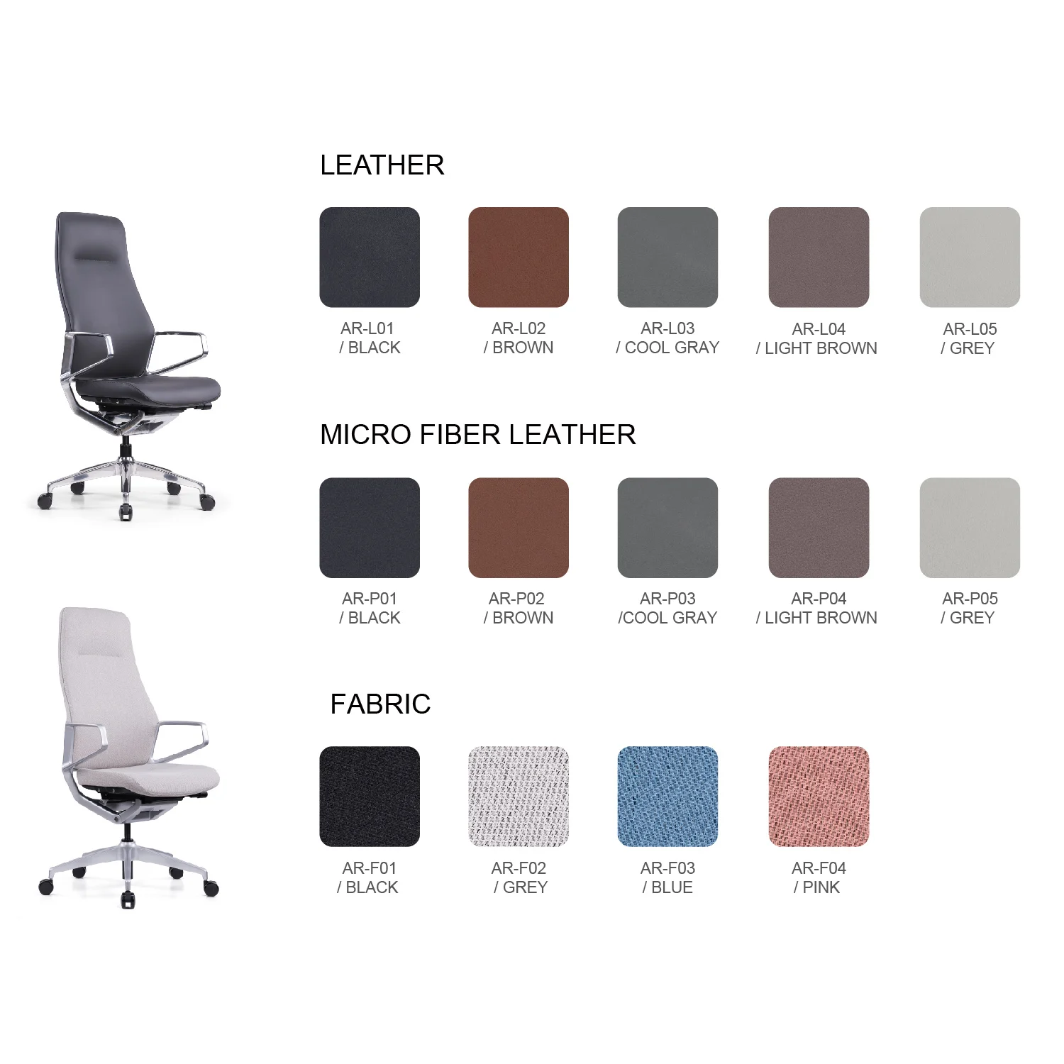 Mid Back Home Furniture Best Ergonomic Swivel Office Chairs Back and Seat Linking Component Is Aluminum Microfiber PU