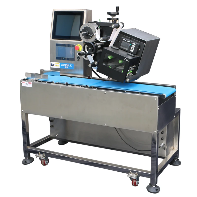 Checkweigher labeling machine RS232 ERP system check weigher printing labeling machine price label printing machine