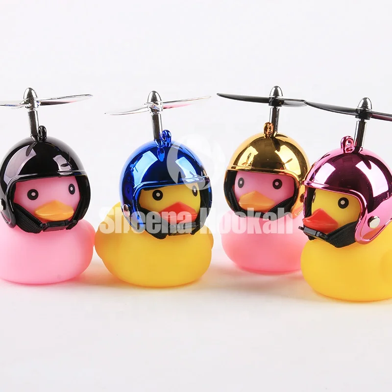 Custom light up helmet pilot magnetic rubber yellow duck toys propeller military helmet-rubber-duck for car duck with helmet