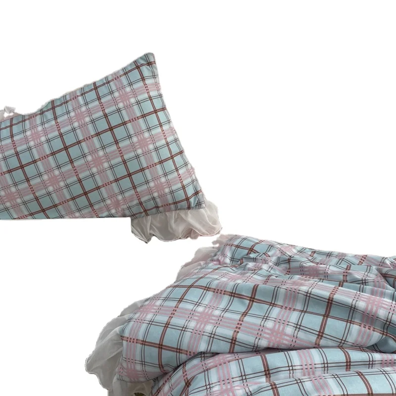 
 Новинка 2021, стильный четырехсезонный хлопковый комплект постельного белья в Корейском стиле принцессы из четырех предметов  