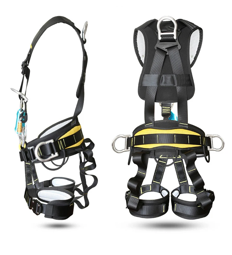 Fall Protection 5 Points Adjustable CE Safety Belt Safeti Har Strap Belay Polyester Industrial Full Body Safety Harness