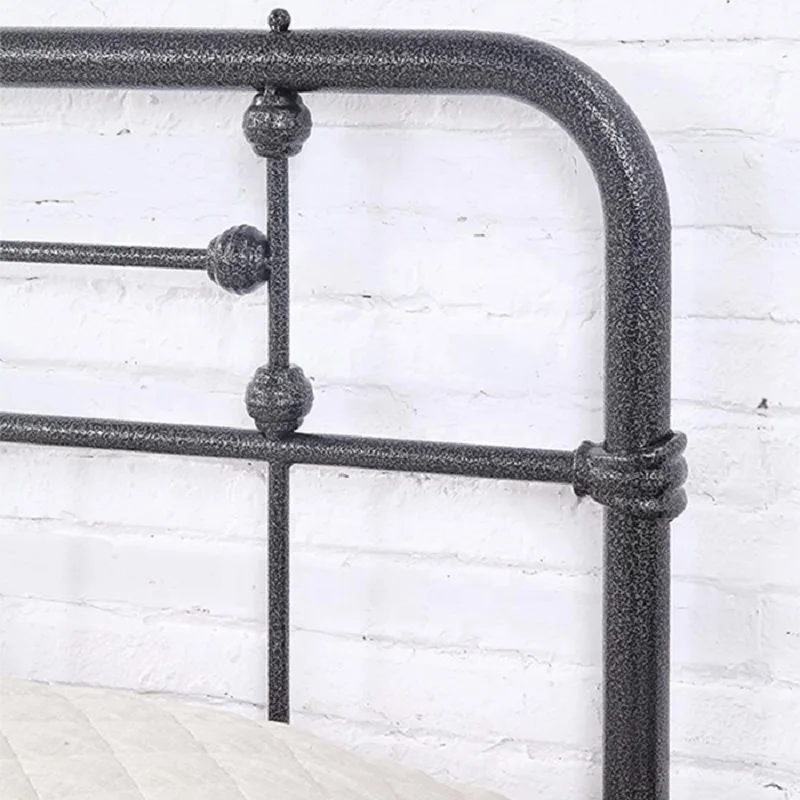  Industrial pipe design steel wrought iron double szie metal king bed frame