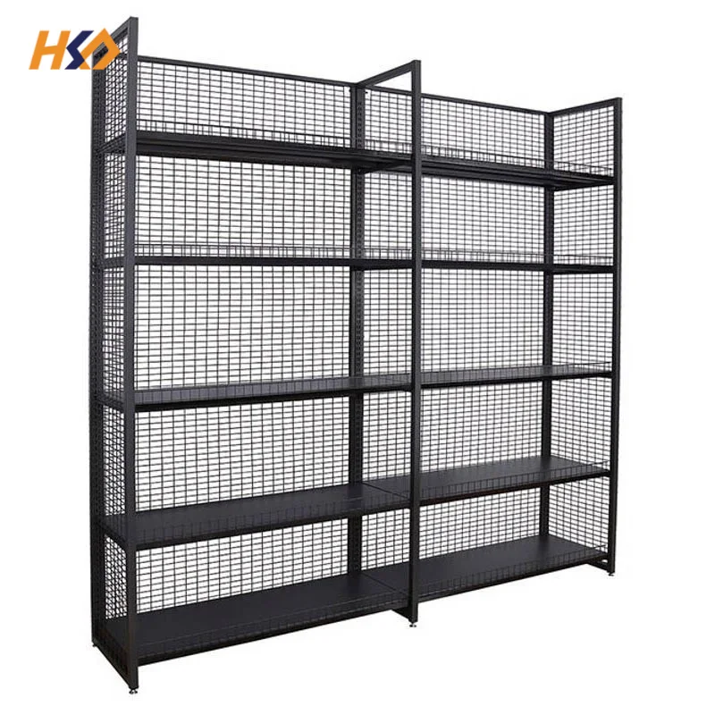 Metal Mesh Back Panel Supermarket Shelf Display Rack Store Shelf