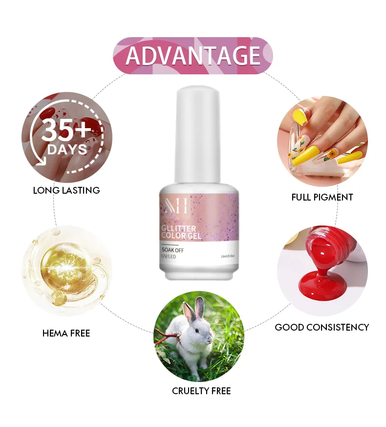 No Ketones korean gel nail polish cosmetics packaging bottle nails products for salon natural resin oem gel polish