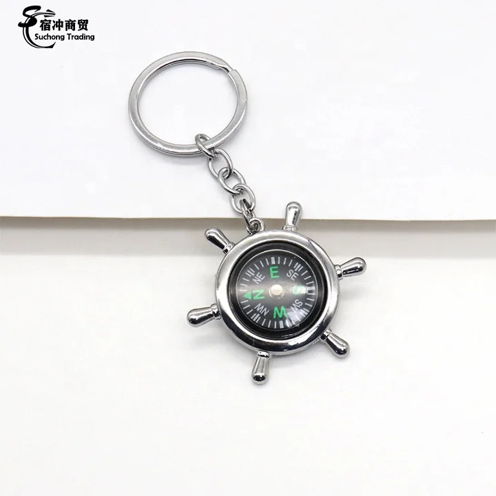 Wholesale Promotional Mini 3d Compass Metal Keychain