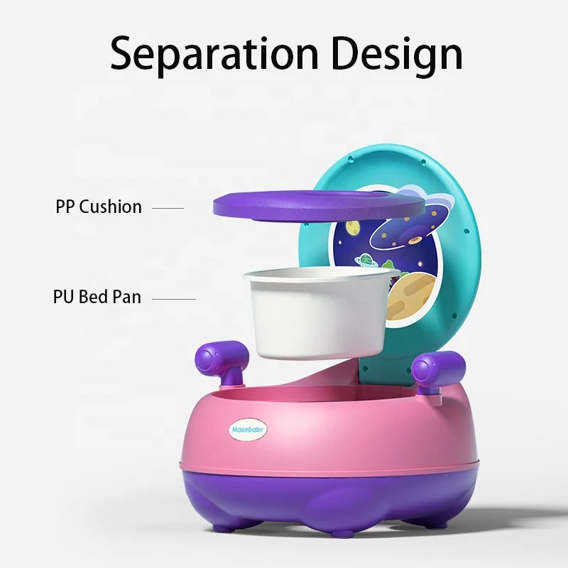 2023 New Baby Potty Training Toilet Seat Travel Baby Toilet Trainer with Splash Proof Part Cartoon Carton Customized Logo Accept