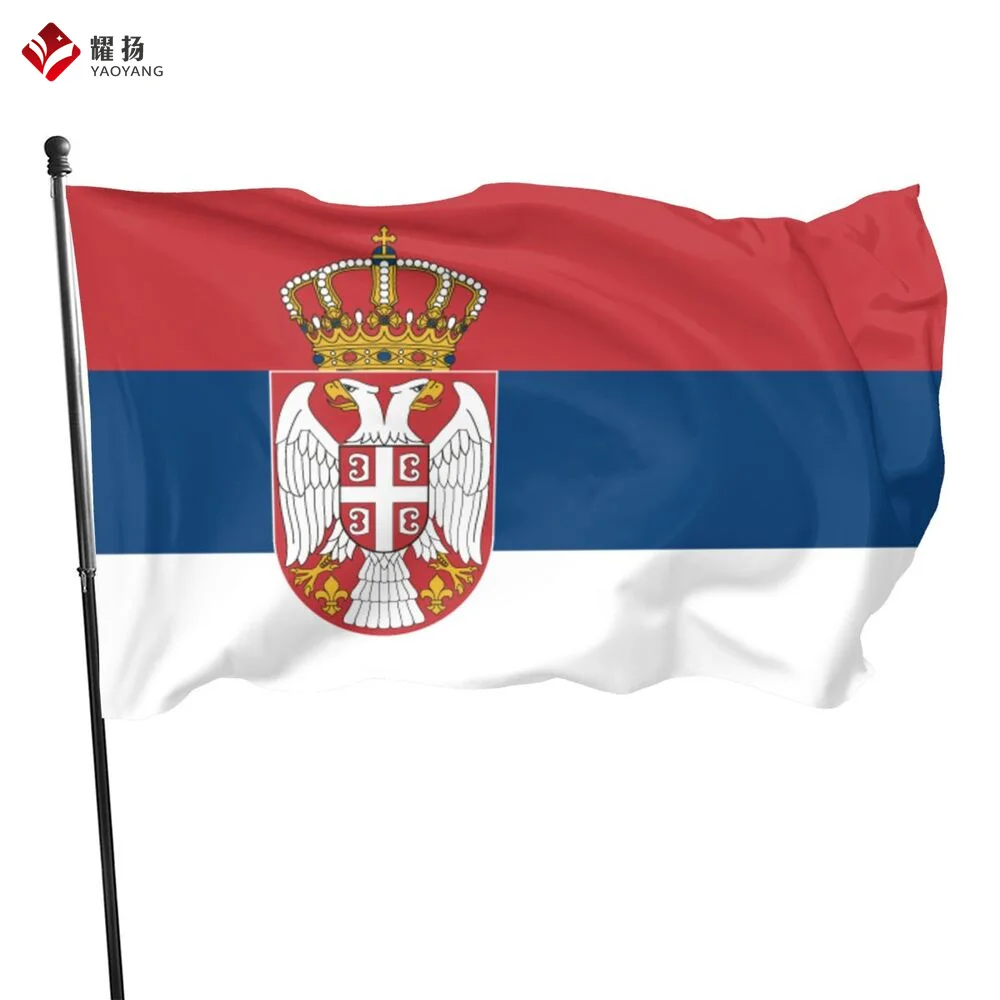 international Flags Custom Country sports 3x5ft printing Big cheerleading world Republika Srbija Serbia Flag