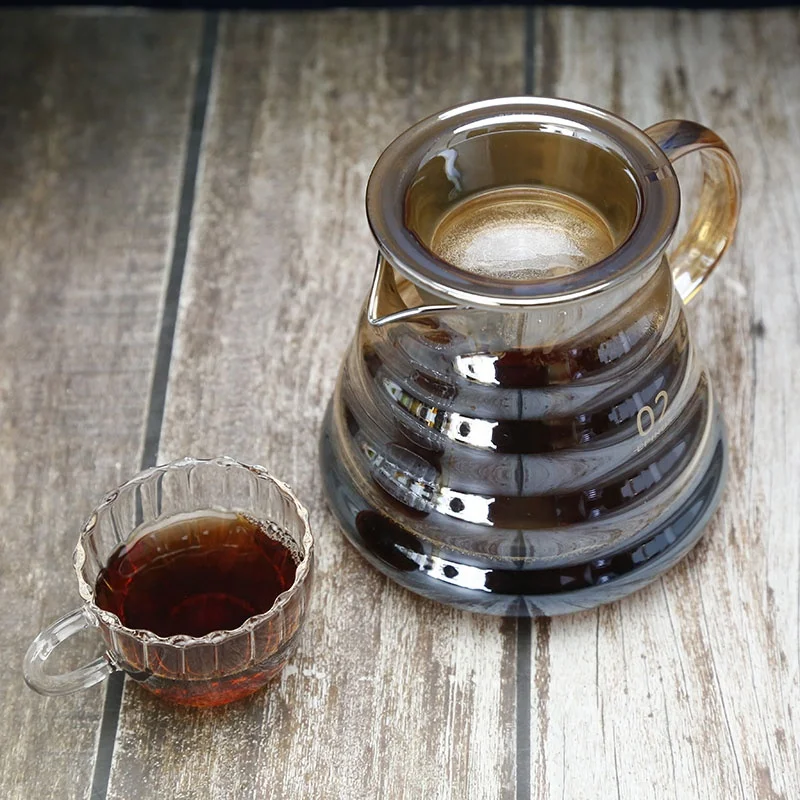 colorful  glass coffee pot  rainbow color pour over coffee maker