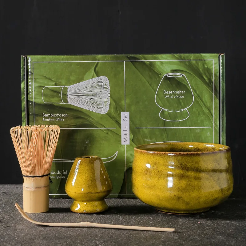 Ceremonial grade matcha chasen Chawan Chashaku tea gift set 4 pcs harmony matcha tea set accessories bowl cup whisk vomplete set