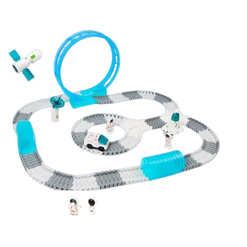 Plastic Slot Toy Race Track Set - 332pcs with Train & Electric Speed