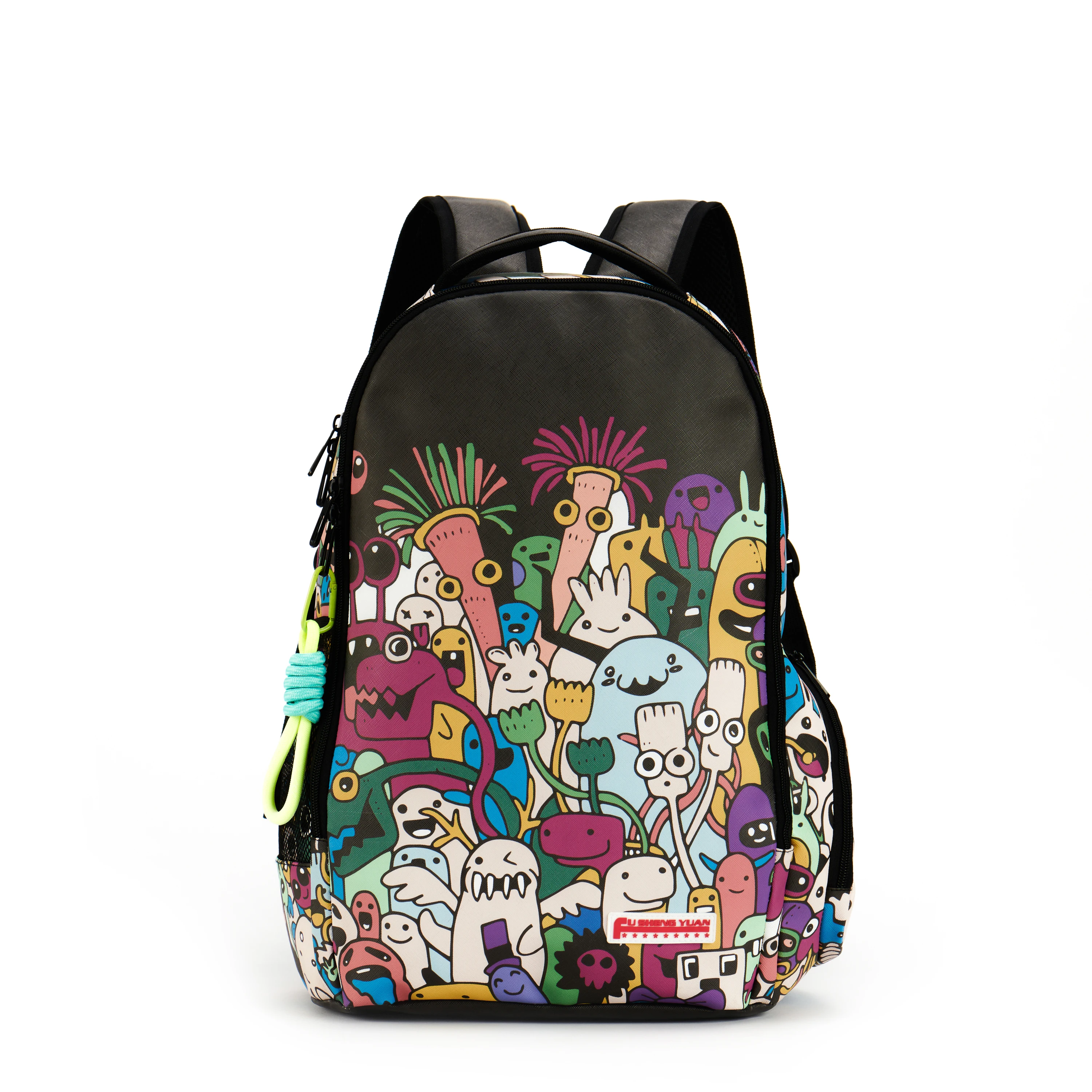 FSY Custom Classic Pvc Leather Student Backpacks Men Ultralight Sublimation Full Color Print Anime Backpack School Bags Adult