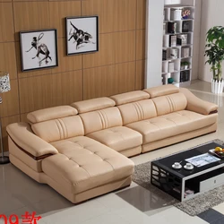 2022 Latest Design Italian White Leather Sofas Luxury Furniture Chaise Lounge Modern Living Room Leather Sofa Set