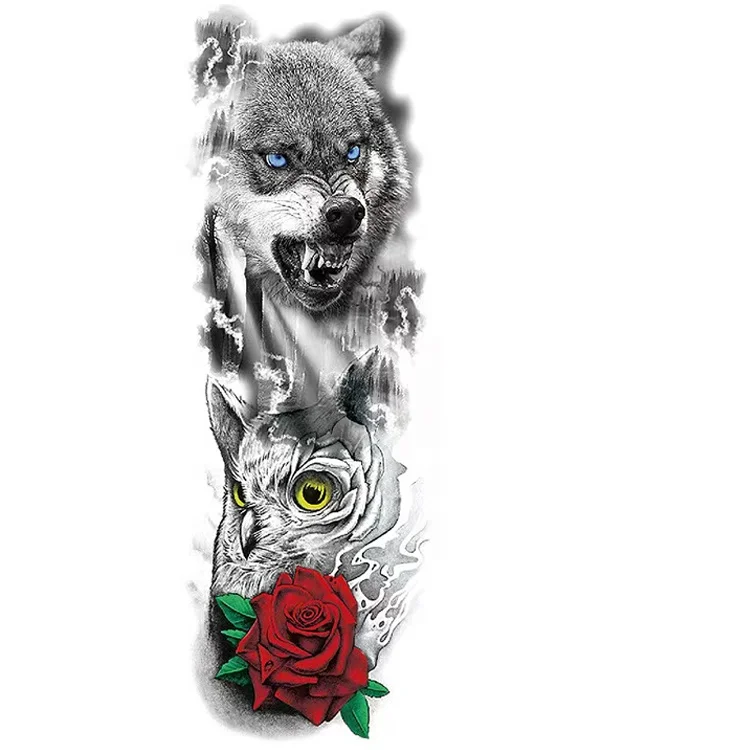 High quality large full arm temporary waterproof intimate tattoo sticker for men women