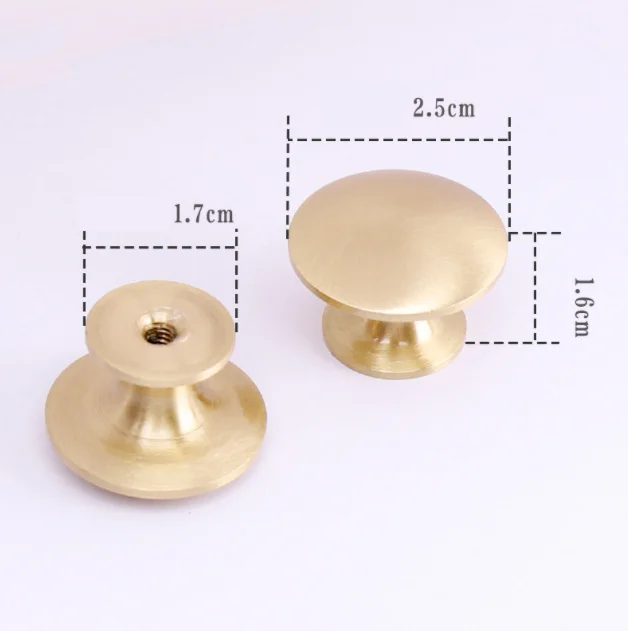 Zhuoqi pure brass wardrobe door copper handle furniture drawer bronze cabinet Nordic single hole brass handle