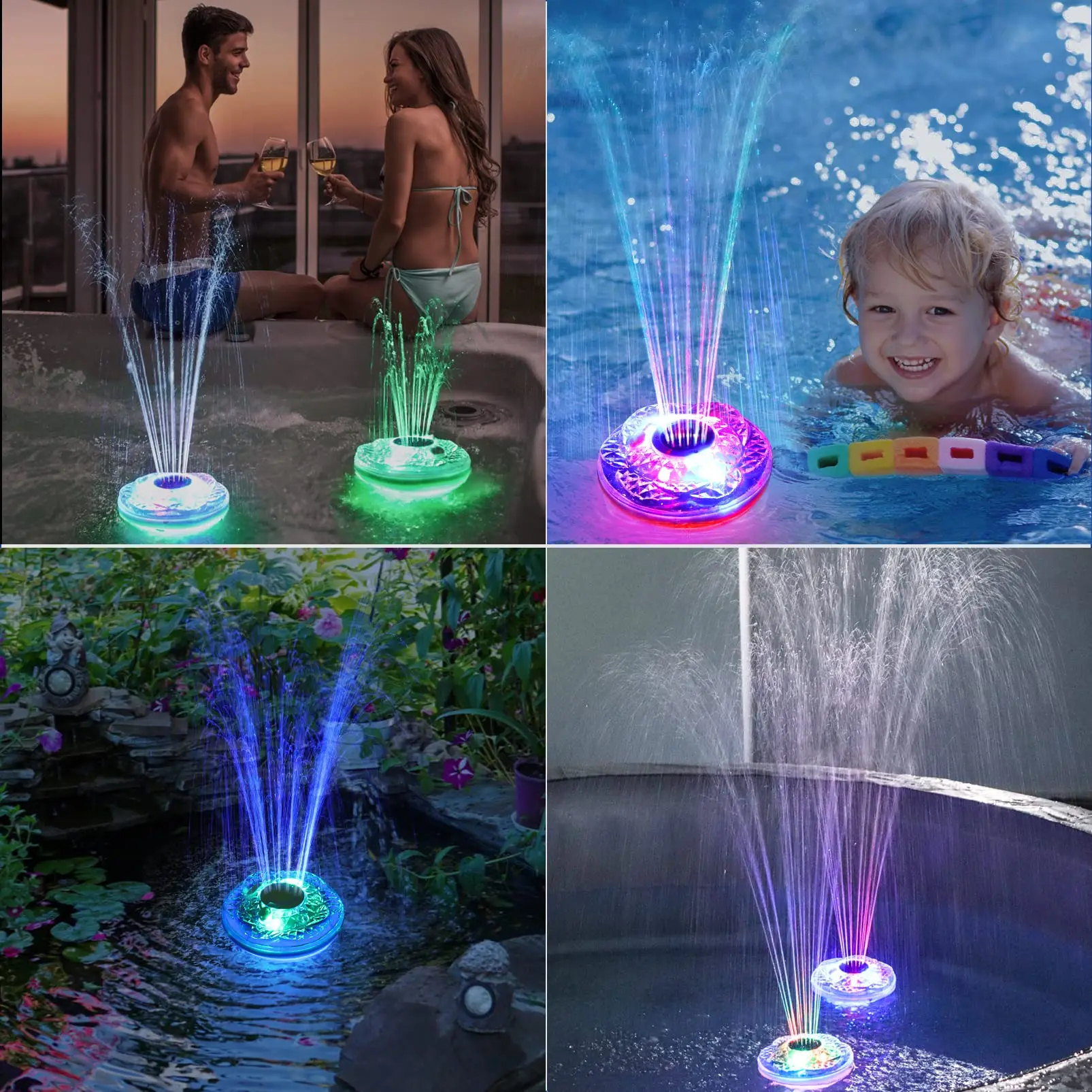 IP68 Waterproof Colorful Swimming Pool LED Lights Pet Fountain Water Dispenser for Cats and Dogs