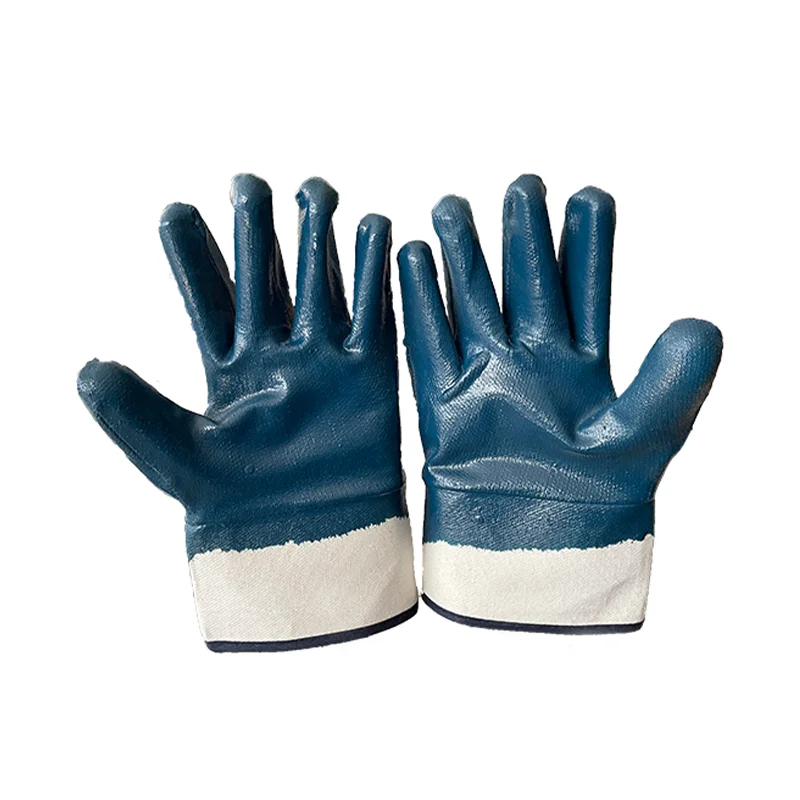 nitrile green gloves- sizes, 8, 9 & 10- ansell- 12  Safety Heavy Duty nitrile gloves machine Blue Nitrile Coated Working Gloves