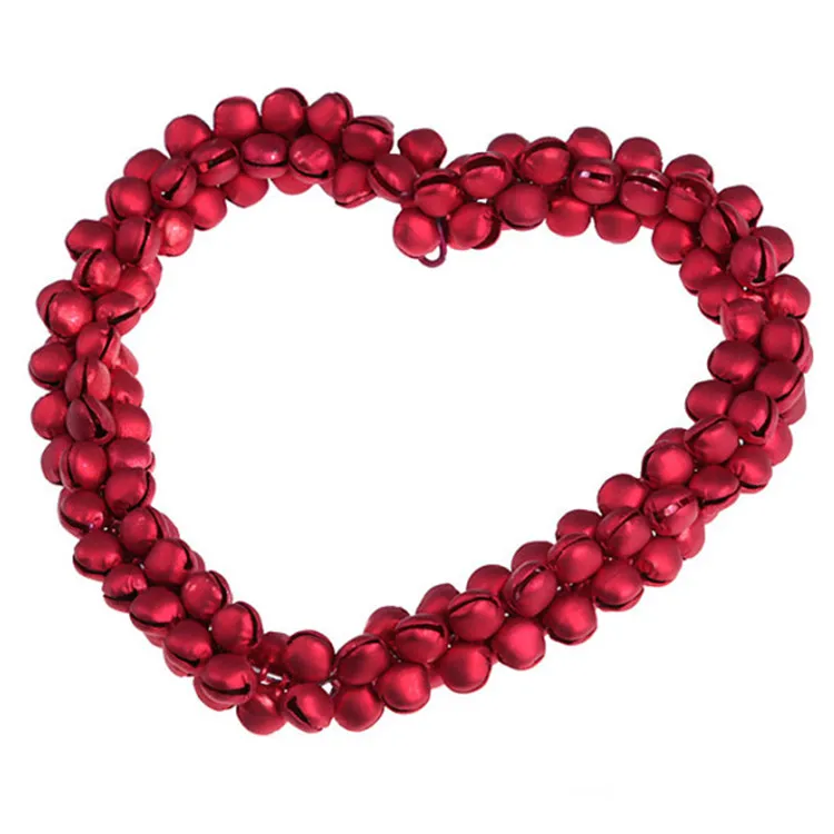 New Designed OEM Service Metal Bells Christmas Ornament Heart Garland