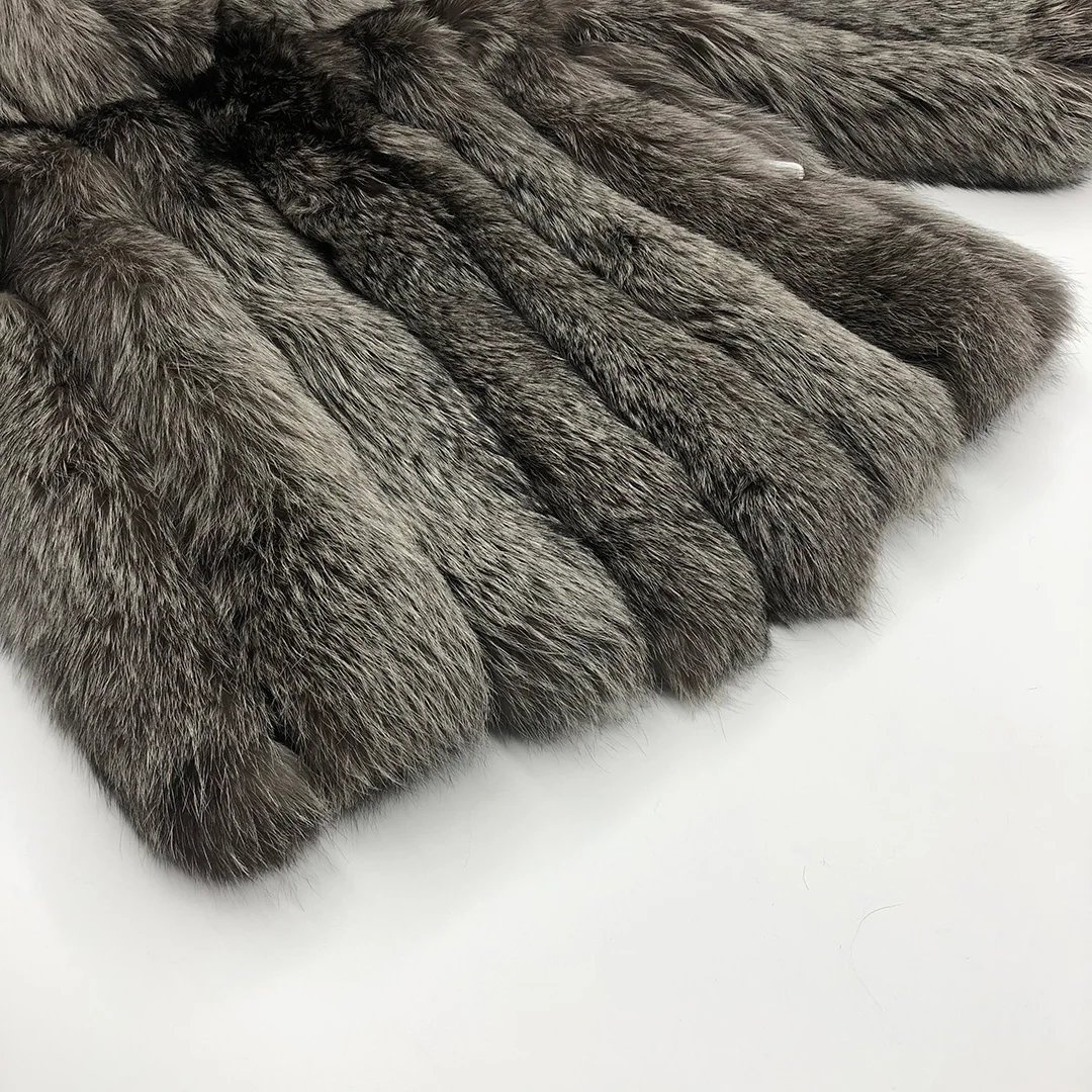 Cheap wholesale women winter short cropped fur hood jacket fox fur coat